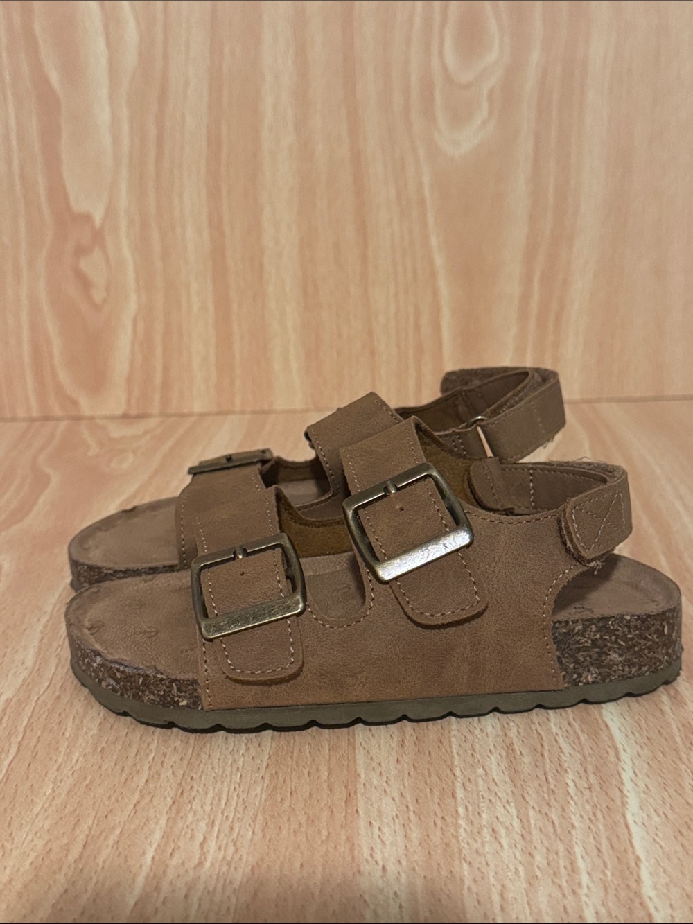 Primark Kids Brown Double-Buckle Cork Sandals
